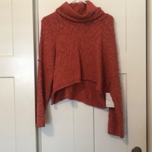 Free People cropped cowl neck sweater XS